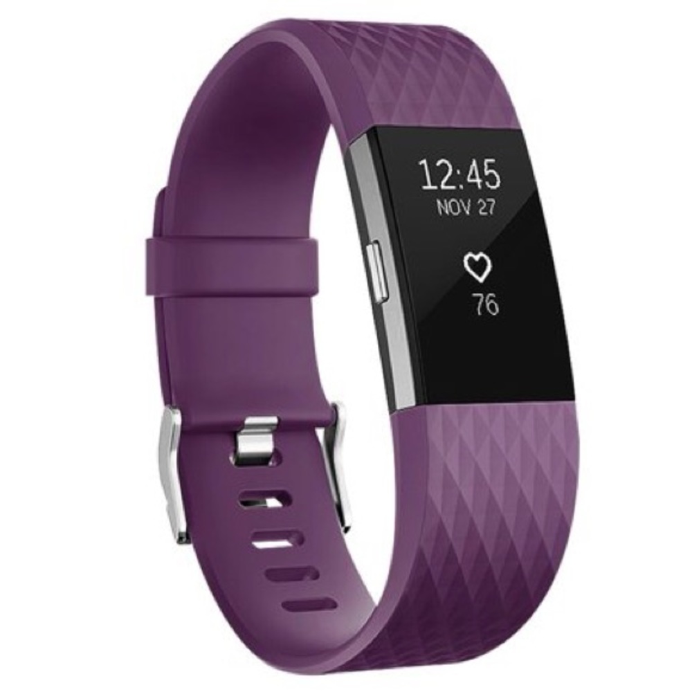 For Fitbit Charge2 Plum Silicone Replacement Band